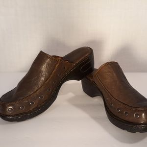 Born "Marley" Metal Studded Brown Slip On Mules